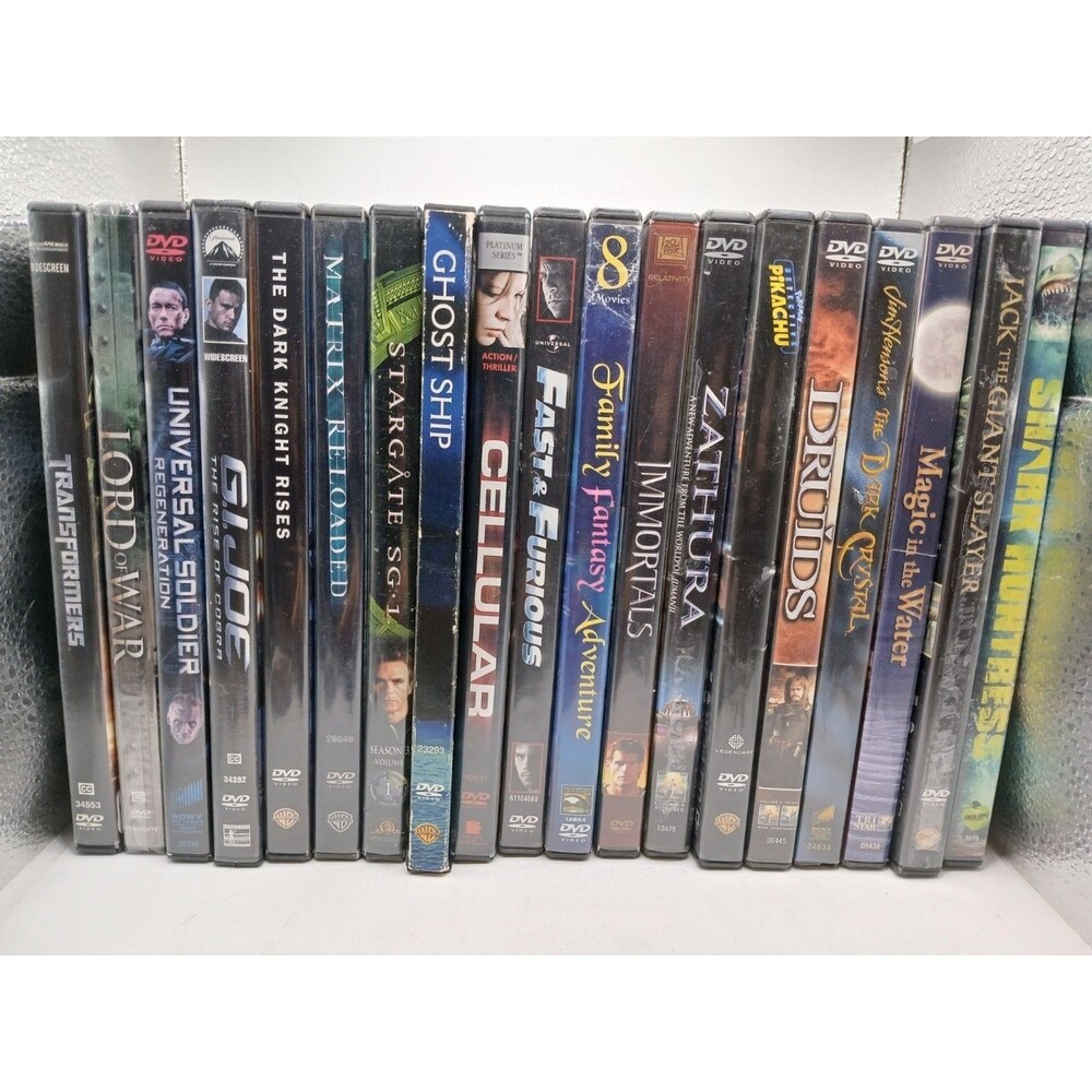 Lot Of 20 Action, Fantasy, Magical, Animated, Futuristic, Horror Movie DVD'S